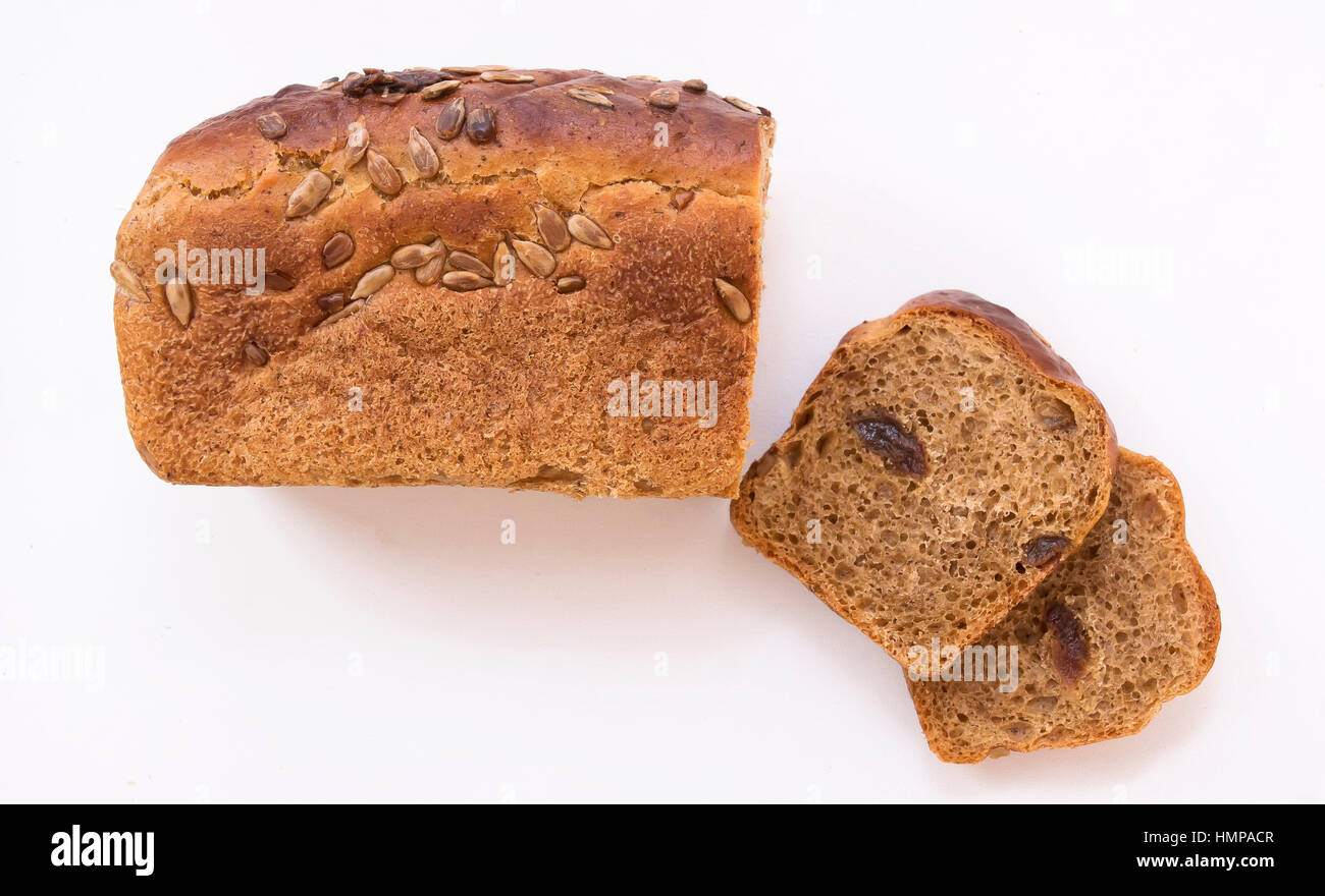 Top view of sliced wholegrain bread Stock Photo