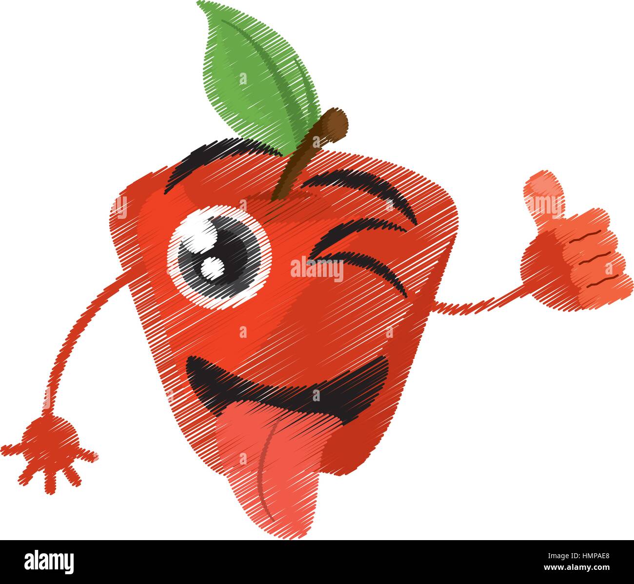 apple expressions silly face Stock Vector