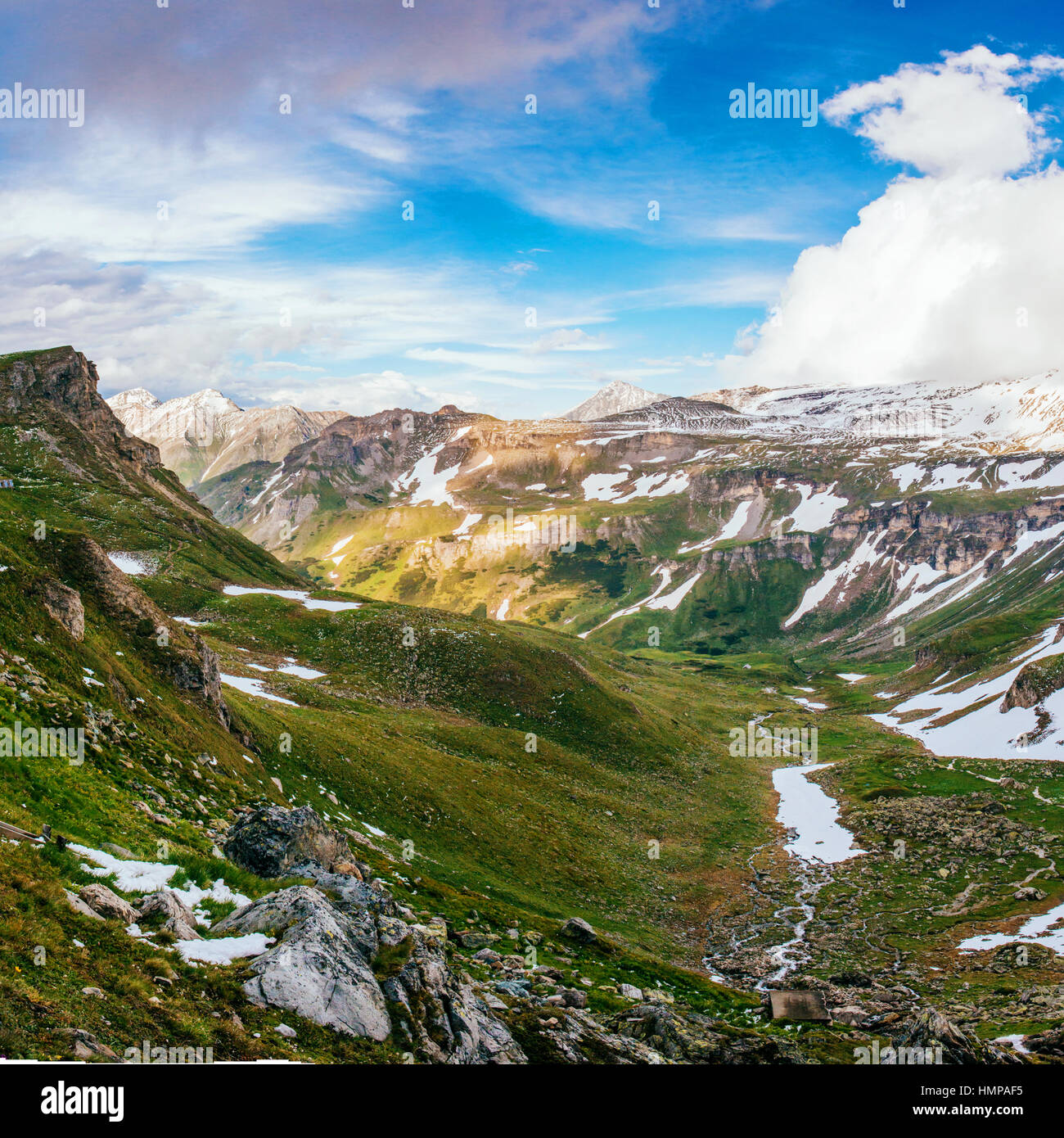 Mountain peaks covered with snow Stock Photo - Alamy