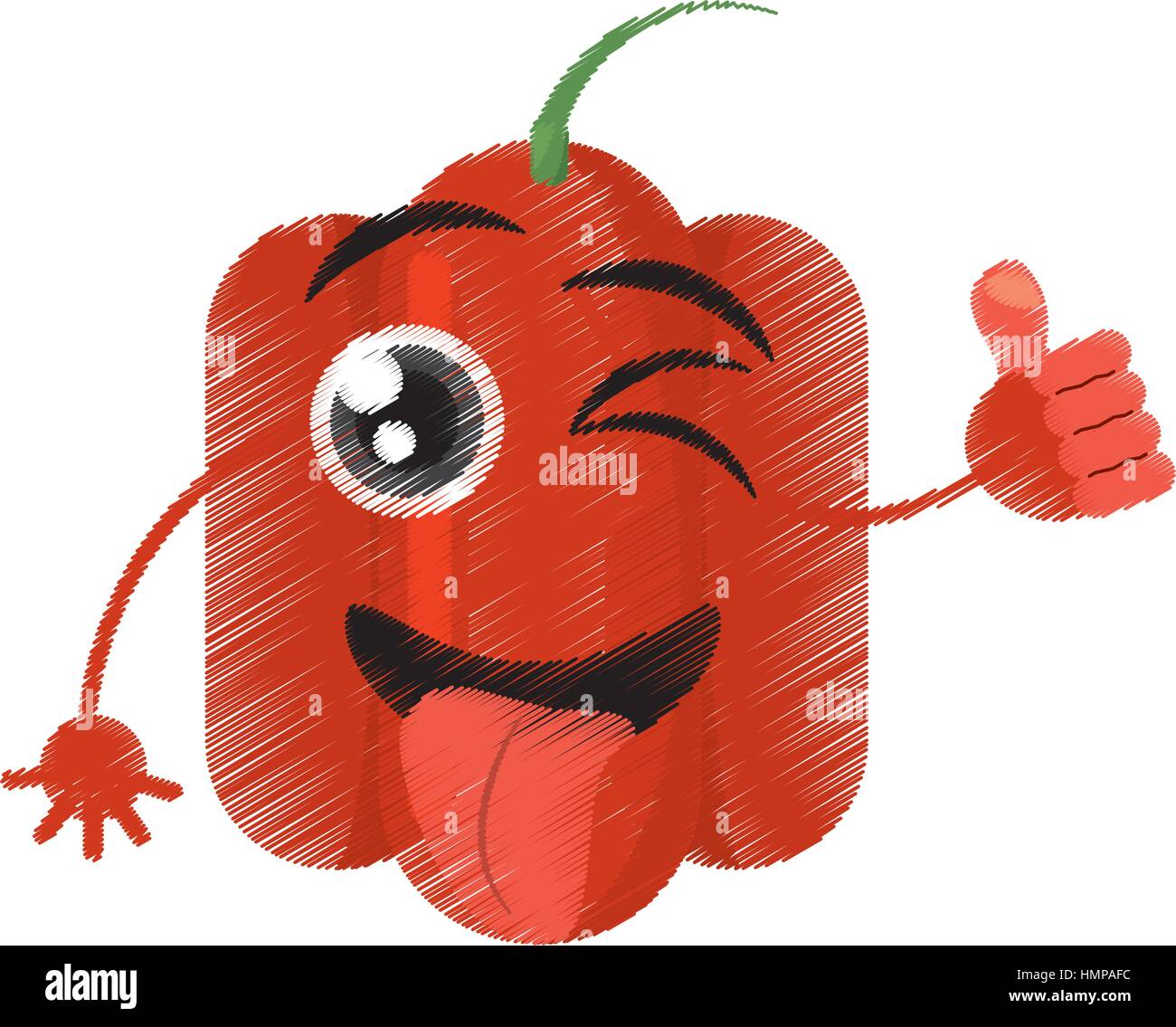 peppers expressions silly face Stock Vector