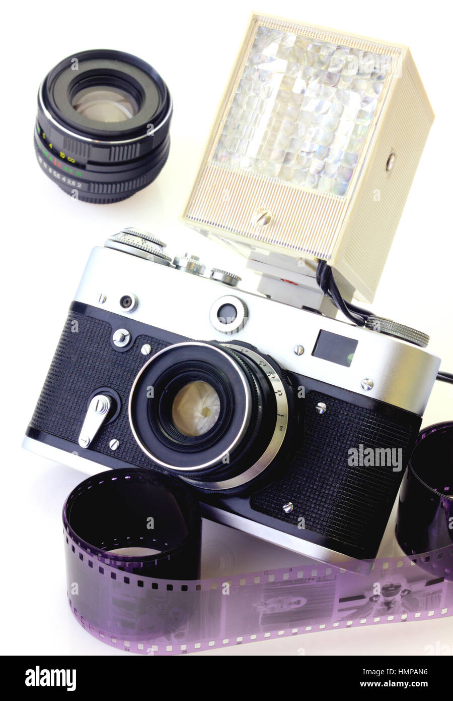 Retro camera isolated on white background closeup Stock Photo - Alamy