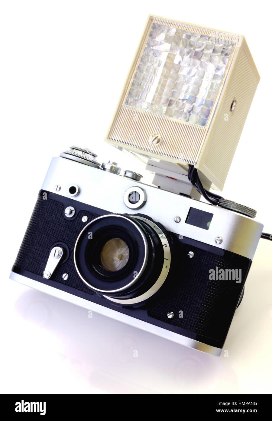 Retro camera isolated on white background closeup Stock Photo - Alamy