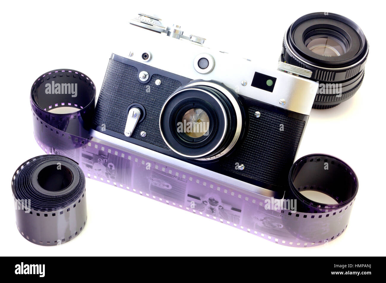 Retro camera isolated on white background closeup Stock Photo - Alamy