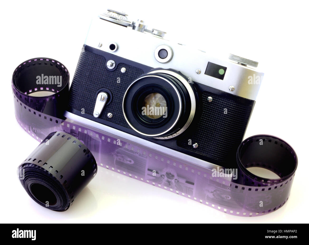 Retro camera isolated on white background closeup Stock Photo - Alamy