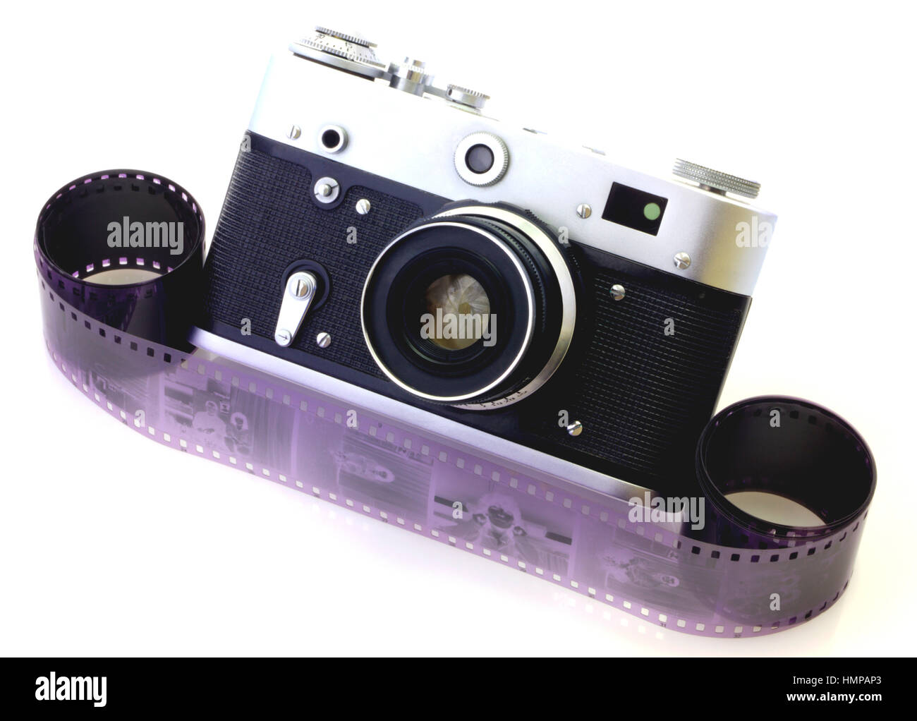Retro camera isolated on white background closeup Stock Photo - Alamy