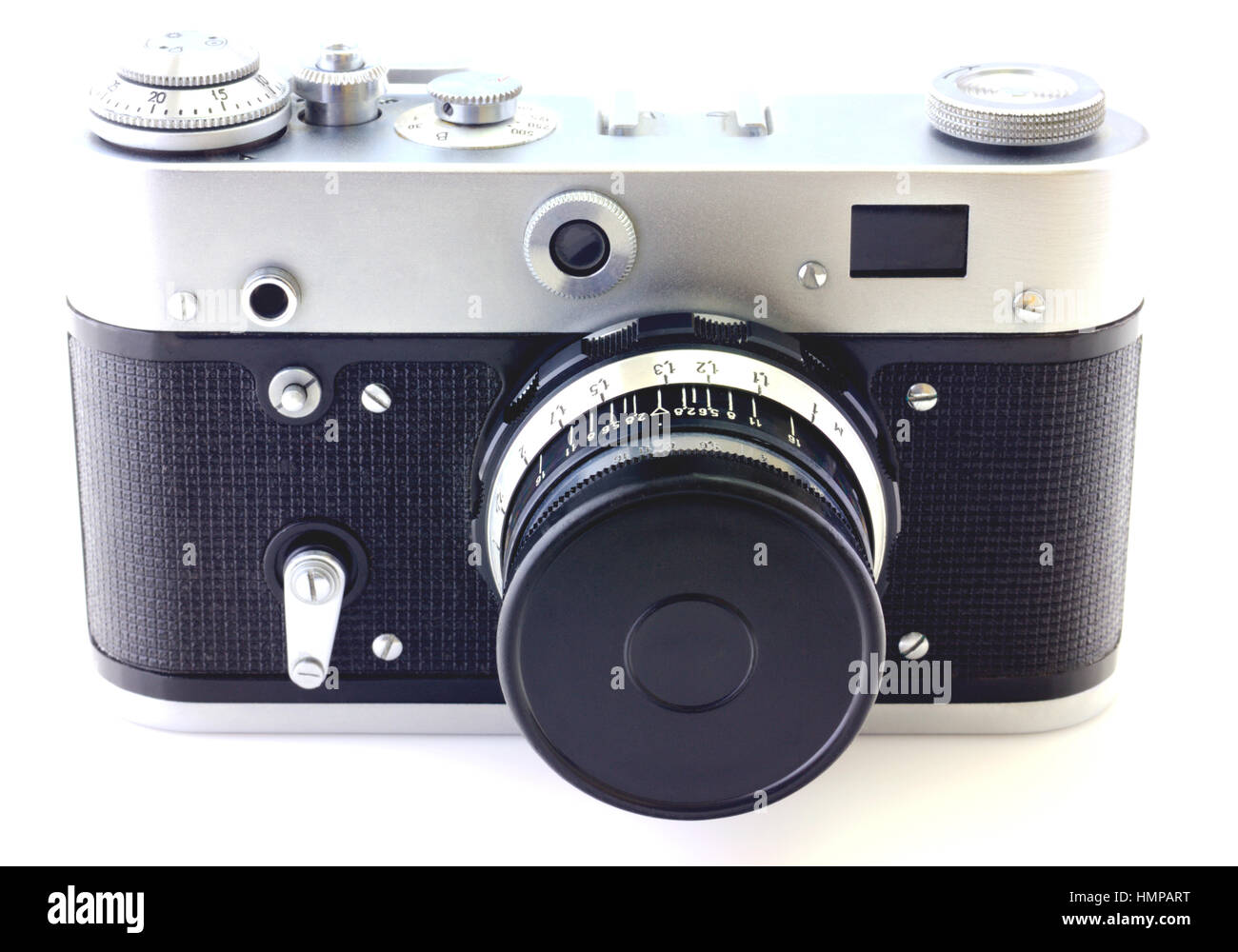 Retro camera isolated on white background closeup Stock Photo - Alamy
