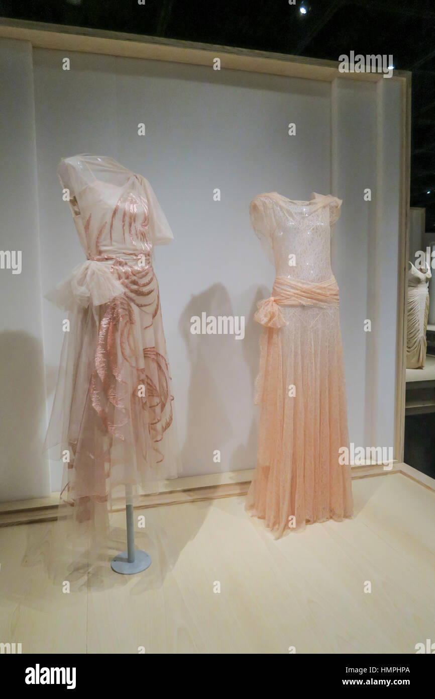 Masterworks:  Unpacking Fashion Exhibit at the Metropolitan Museum of Art, Costume Institute, NYC, USA Stock Photo