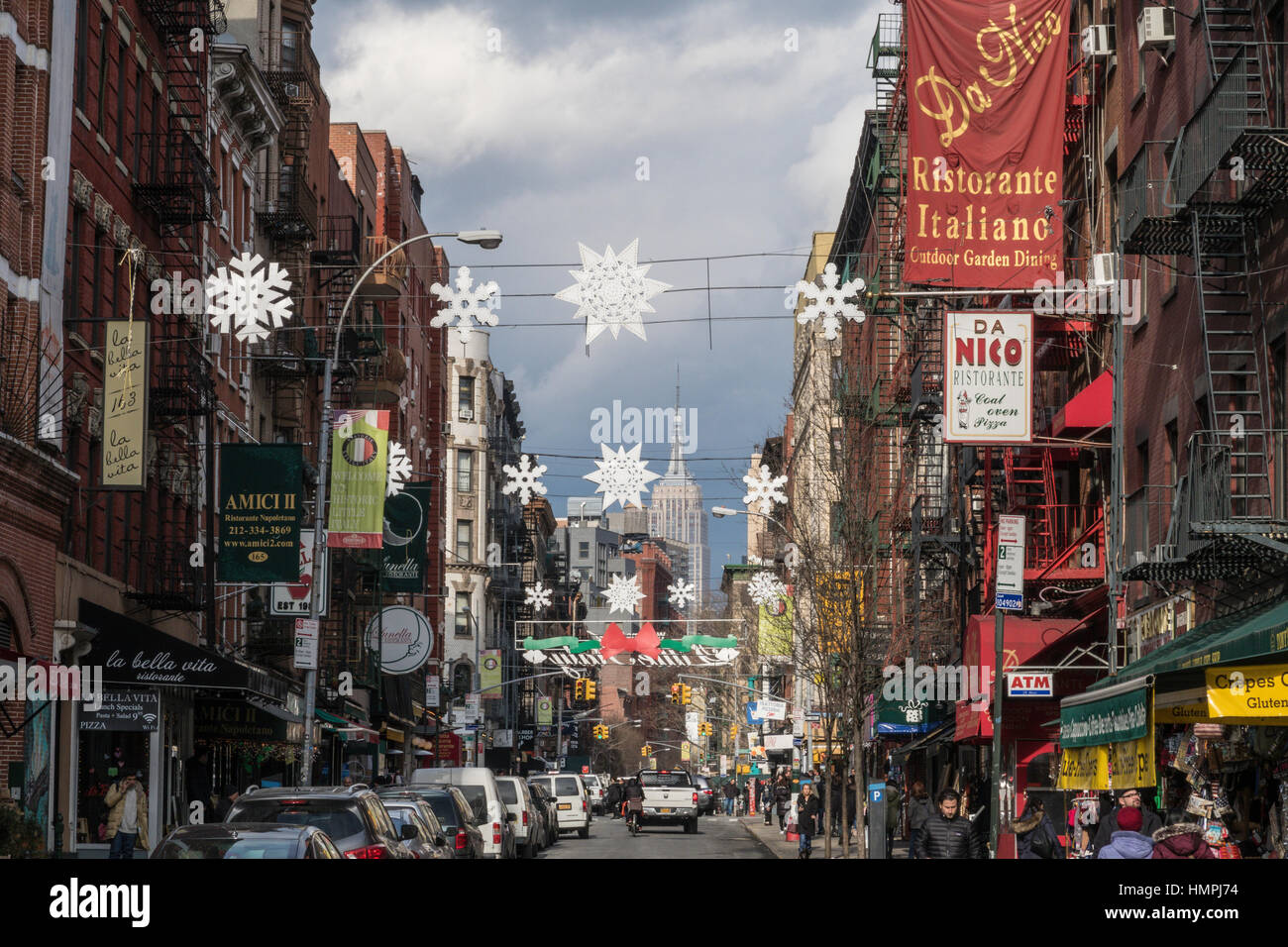 Mulberry Street, Looking North, NYc, USA Stock Photo