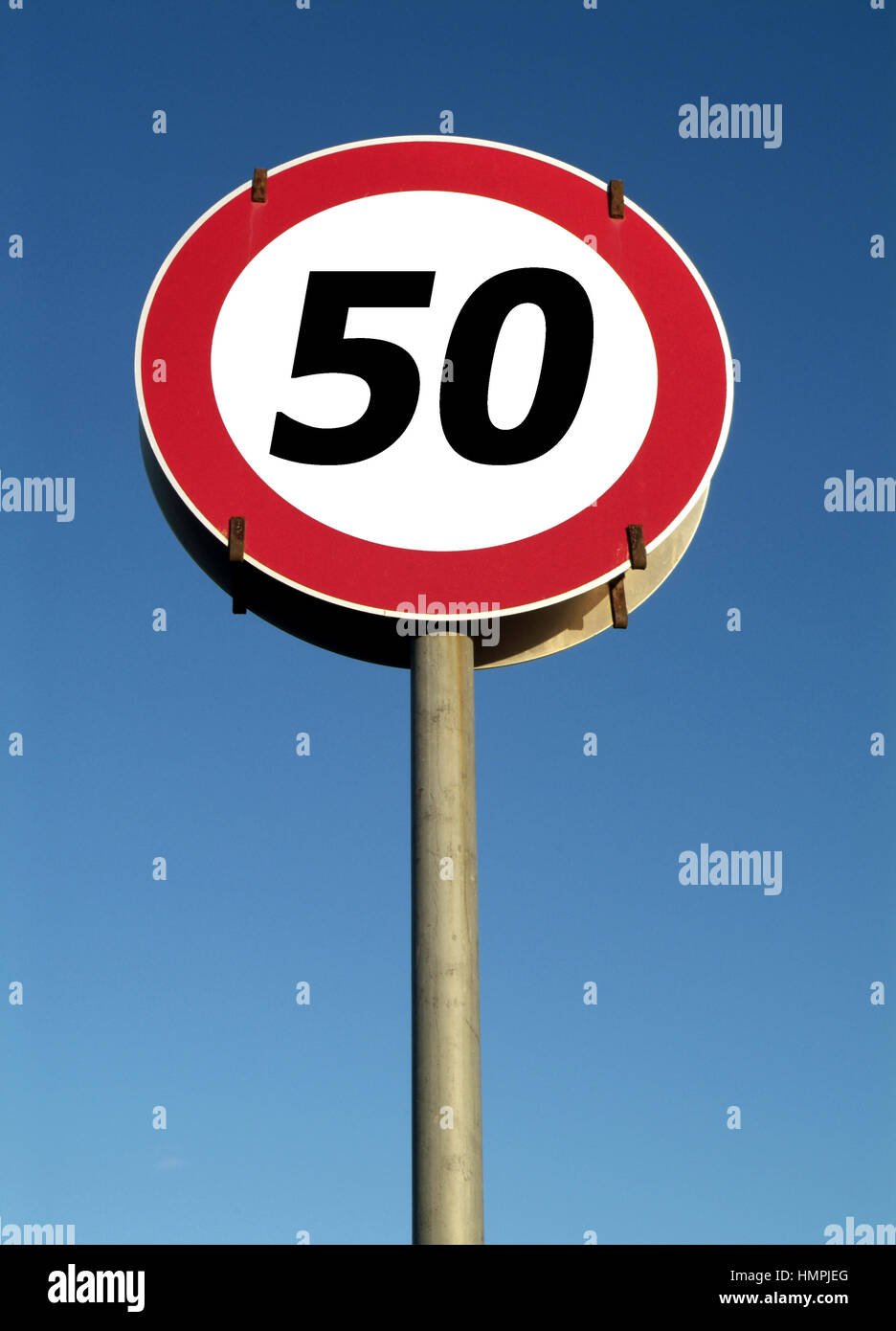 Traffic sign, speed restriction 50km|h Stock Photo - Alamy