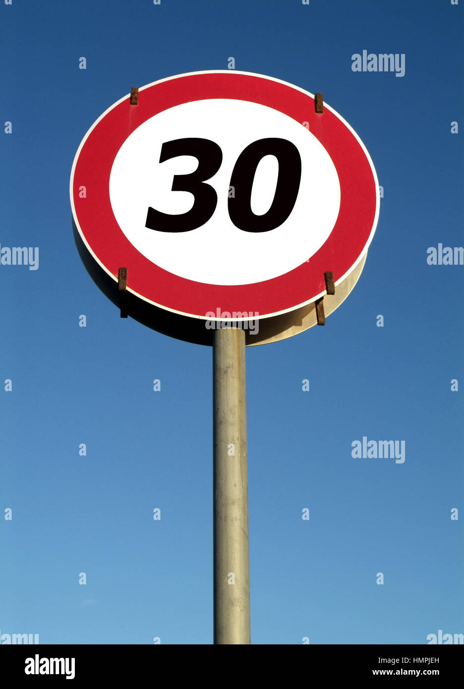 Traffic Sign Speed Restriction 30km H Stock Photo Alamy