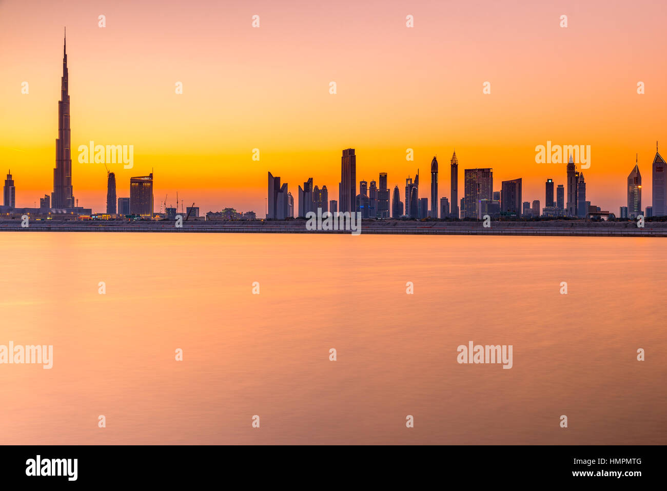 Dubai skyline at dusk, UAE Stock Photo - Alamy