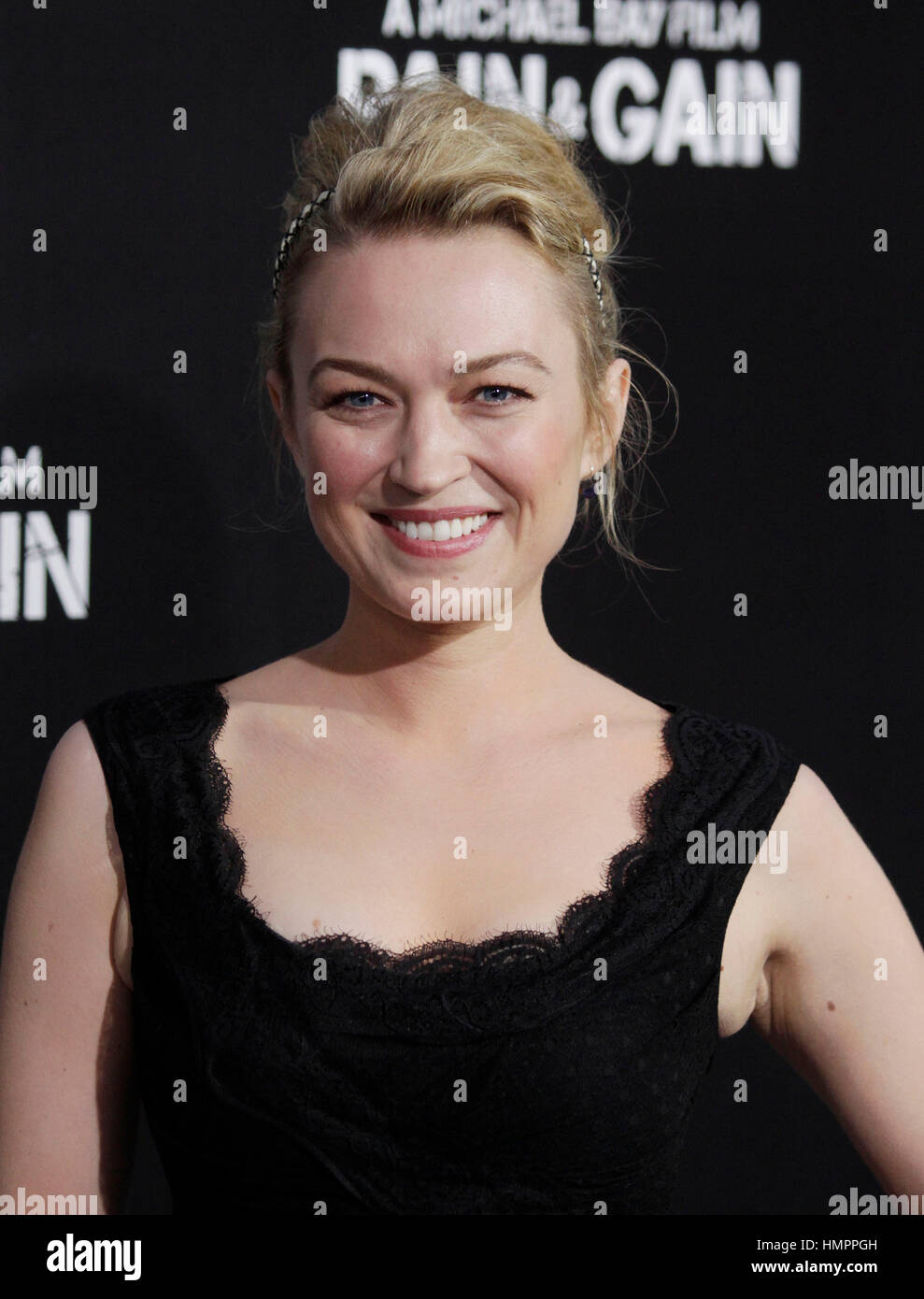 Sophia Myles arrives for the premiere of the film, 'Pain & Gain' on April 22, 2013, in Hollywood, California. Photo by Francis Specker Stock Photo
