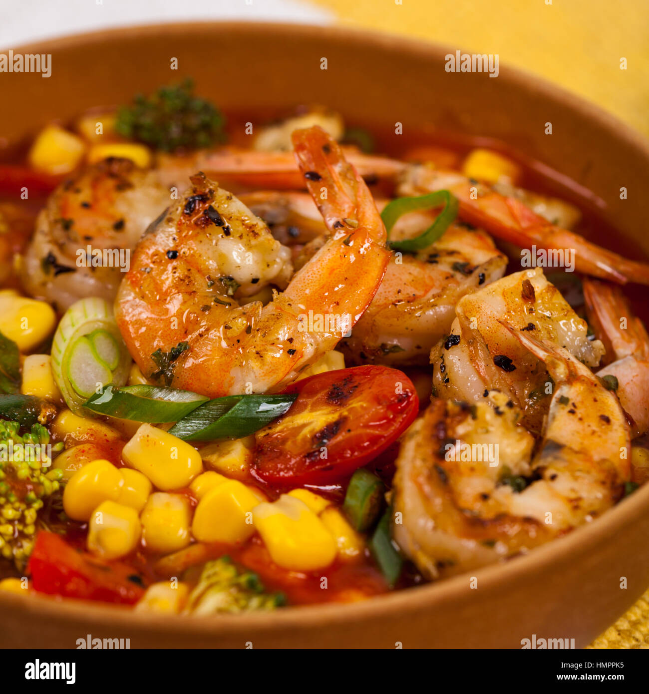 Shrimp Soup With Tomato Stock Photo Alamy