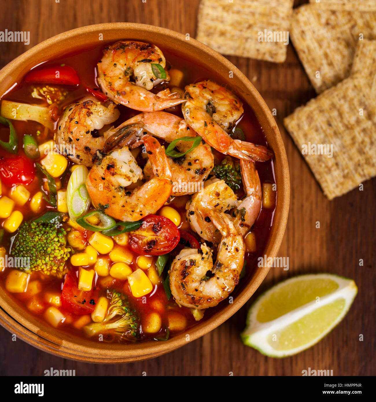 Shrimp Soup With Tomato Stock Photo Alamy