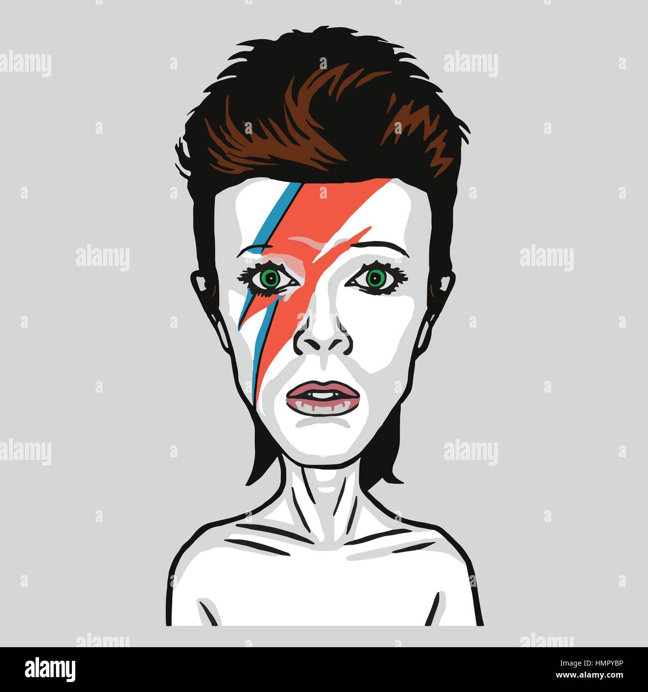 David Bowie Pop Art Vector Portrait Illustration Stock Vector