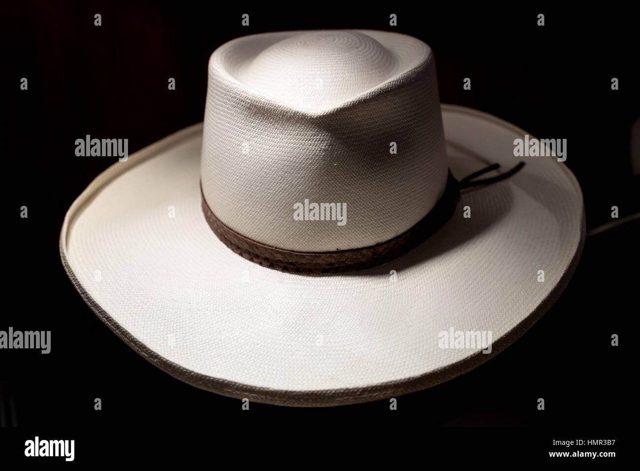 women's panama hat closeup Stock Photo