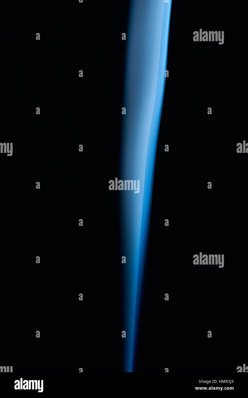 blue silky line of smoke on black background Stock Photo - Alamy
