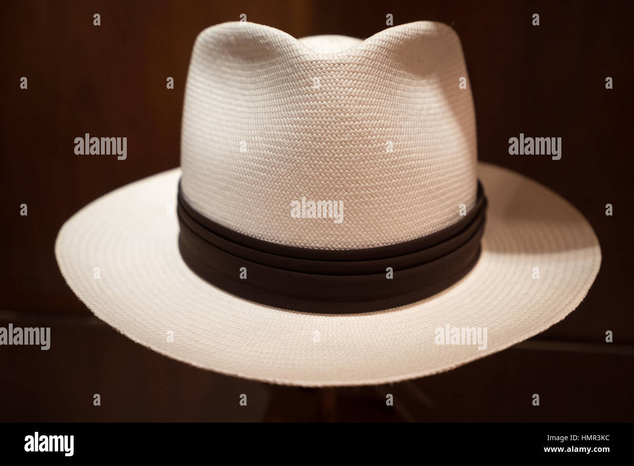 men's panama hat closeup details in Cuenca Ecuador Stock Photo