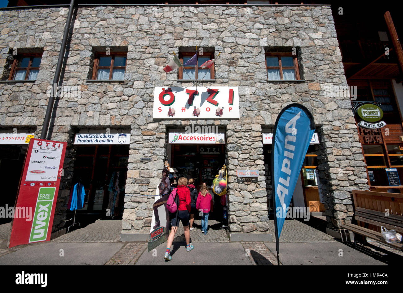 Shop in the village of Maso Corto (Kurzras), Val Senales (Schnalstal), Trentino Alto Adige, Italy Stock Photo