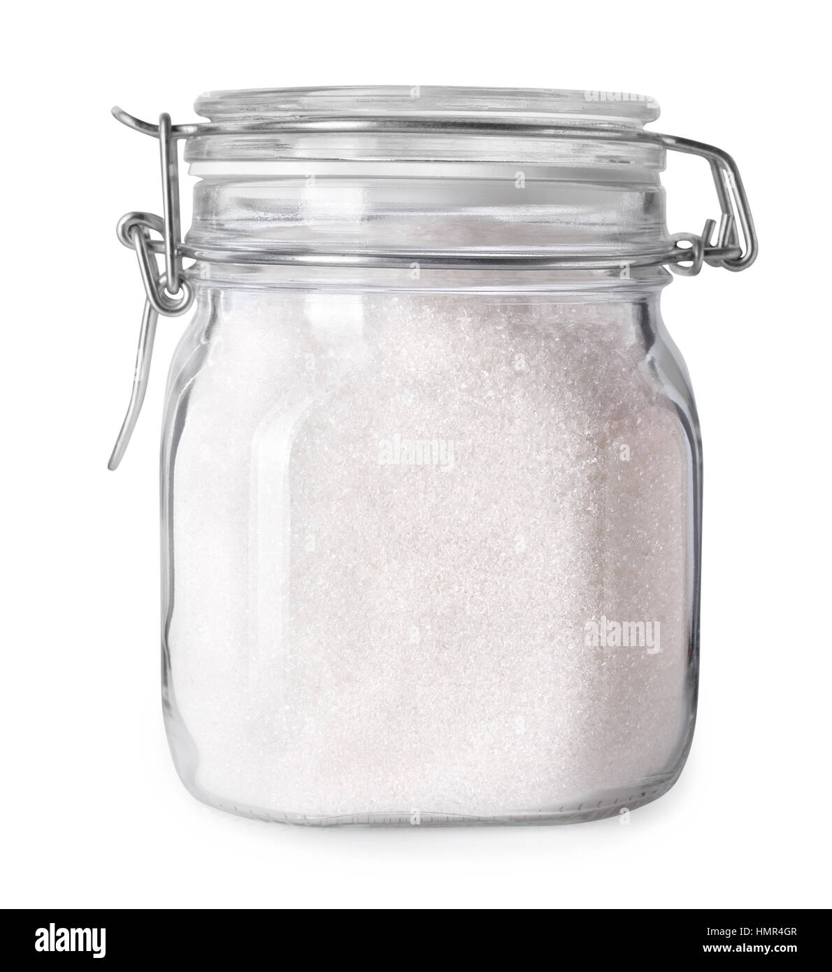 glass jar with sugar Stock Photo