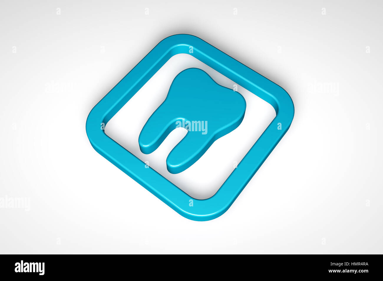 blue teeth icon isolated on white background 3d render Stock Photo - Alamy