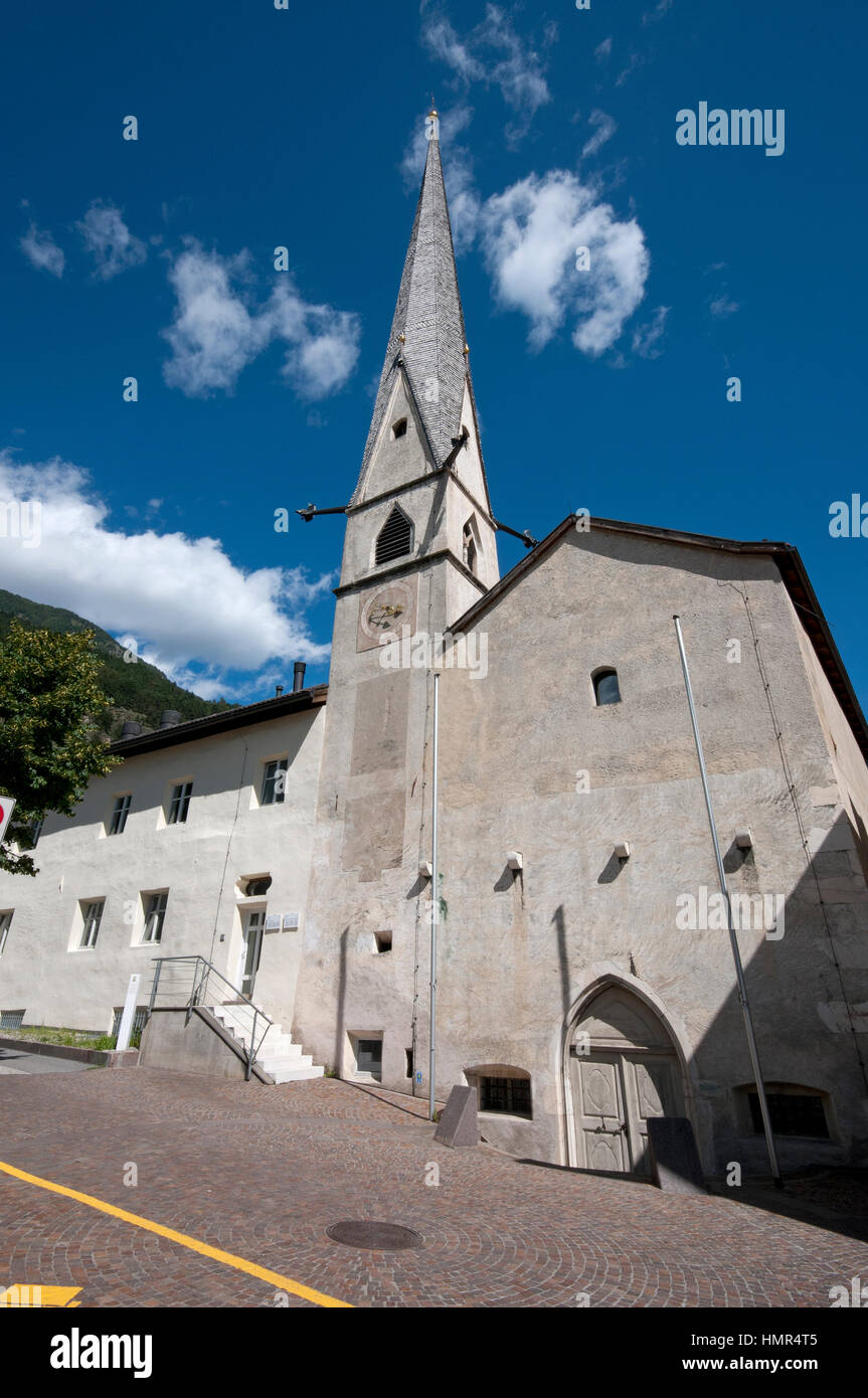 Church of Most Holy Trinity (SS. Trinità), Silandro (Schlanders), Val Venosta (Vinschgau), Bolzano,Trentino Alto Adige, Italy Stock Photo