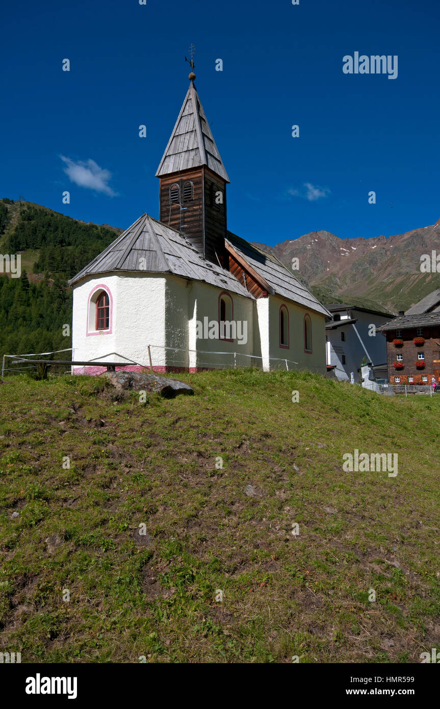 Church of Maso Corto, Val Senales (Schnalstal), Trentino Alto Adige, Italy Stock Photo