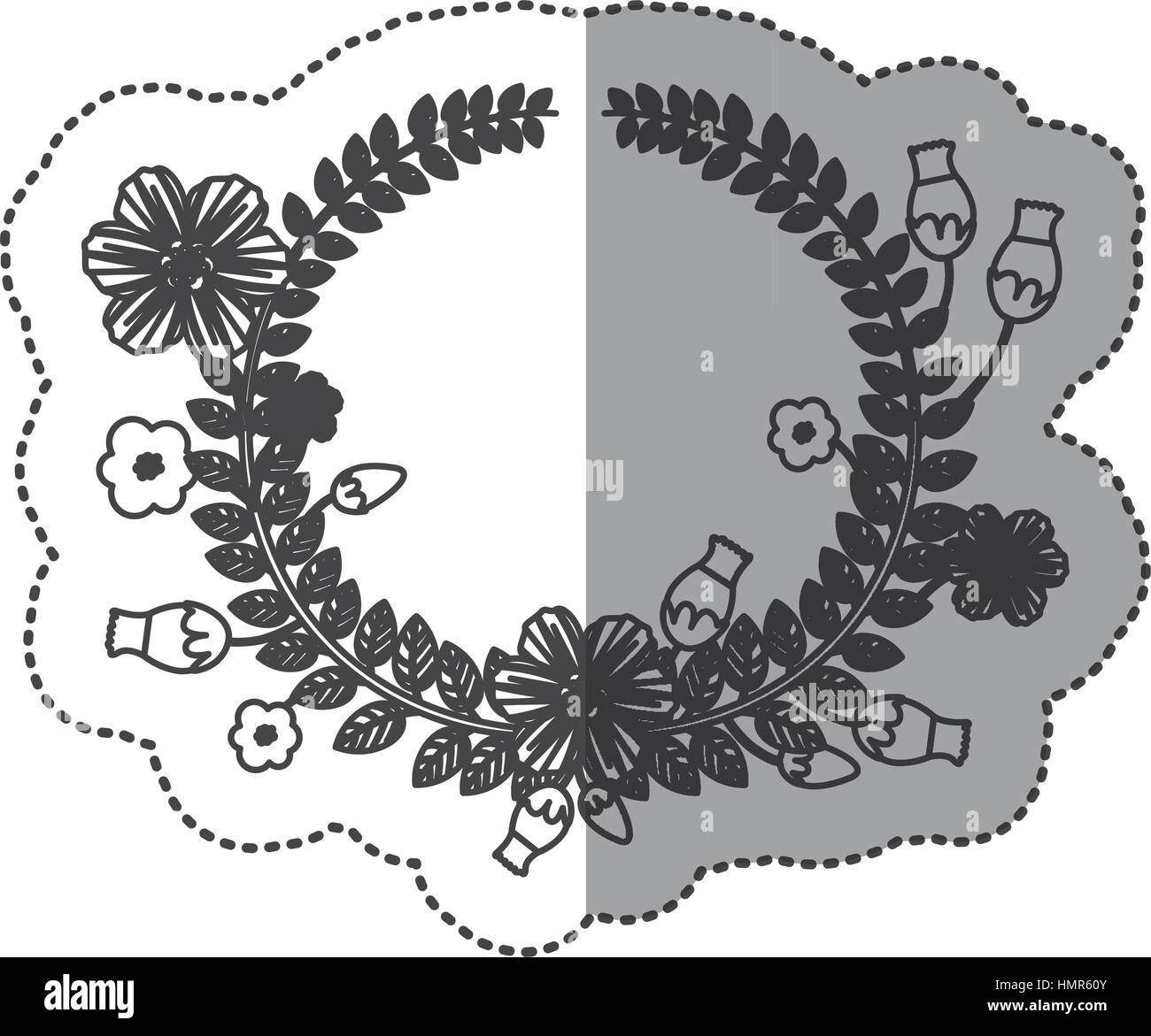 Wreath leaves ornament Stock Vector Image & Art - Alamy