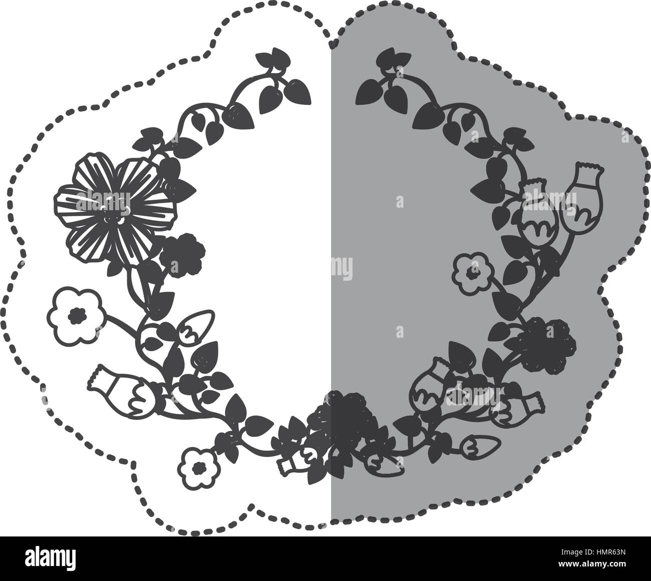 Wreath leaves ornament Stock Vector Image & Art - Alamy