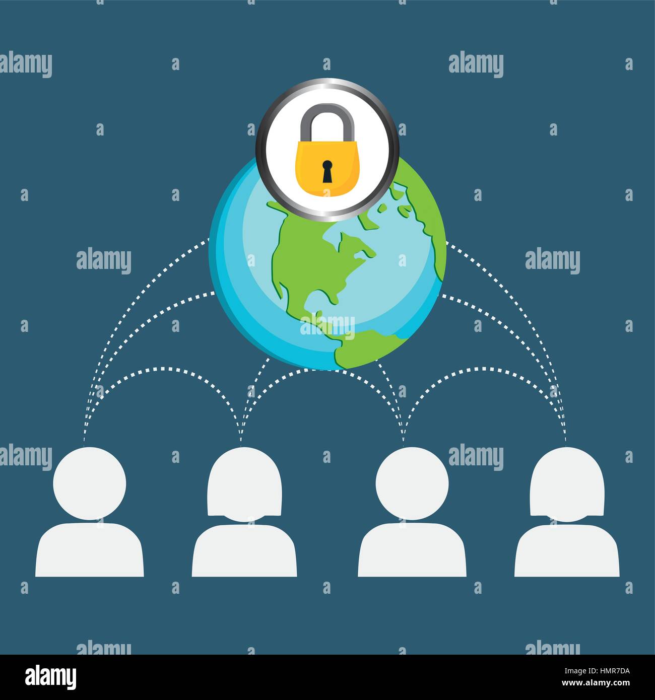 Digital lock symbol network connections hi-res stock photography and ...