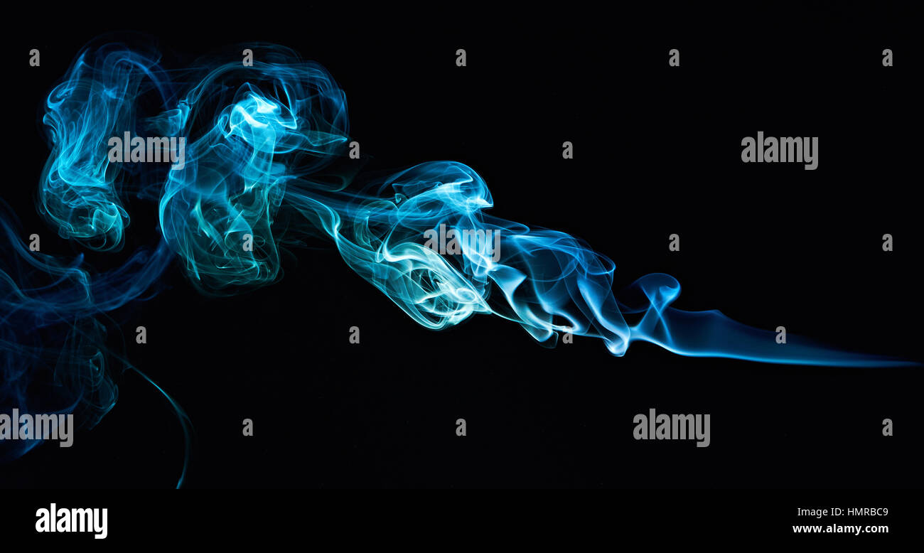 smoke green waves isolated on black background Stock Photo - Alamy