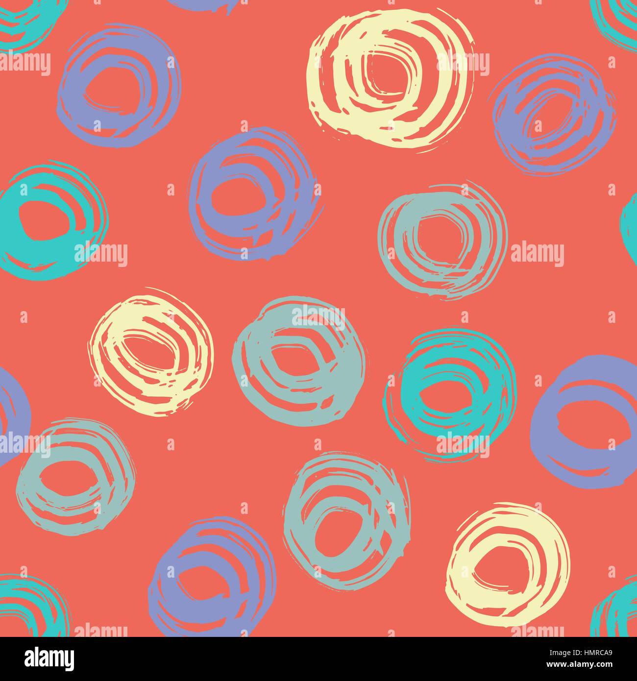 Seamless pattern with hand drawn grunge circles. Ink illustration Stock ...