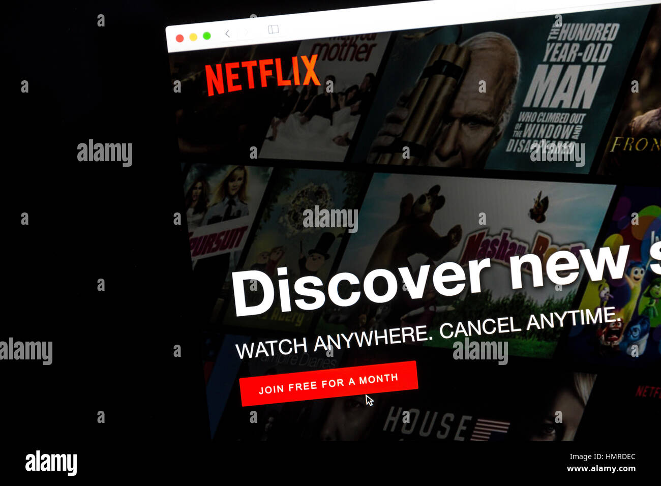 Netflix website. Watch TV Shows Online Stock Photo