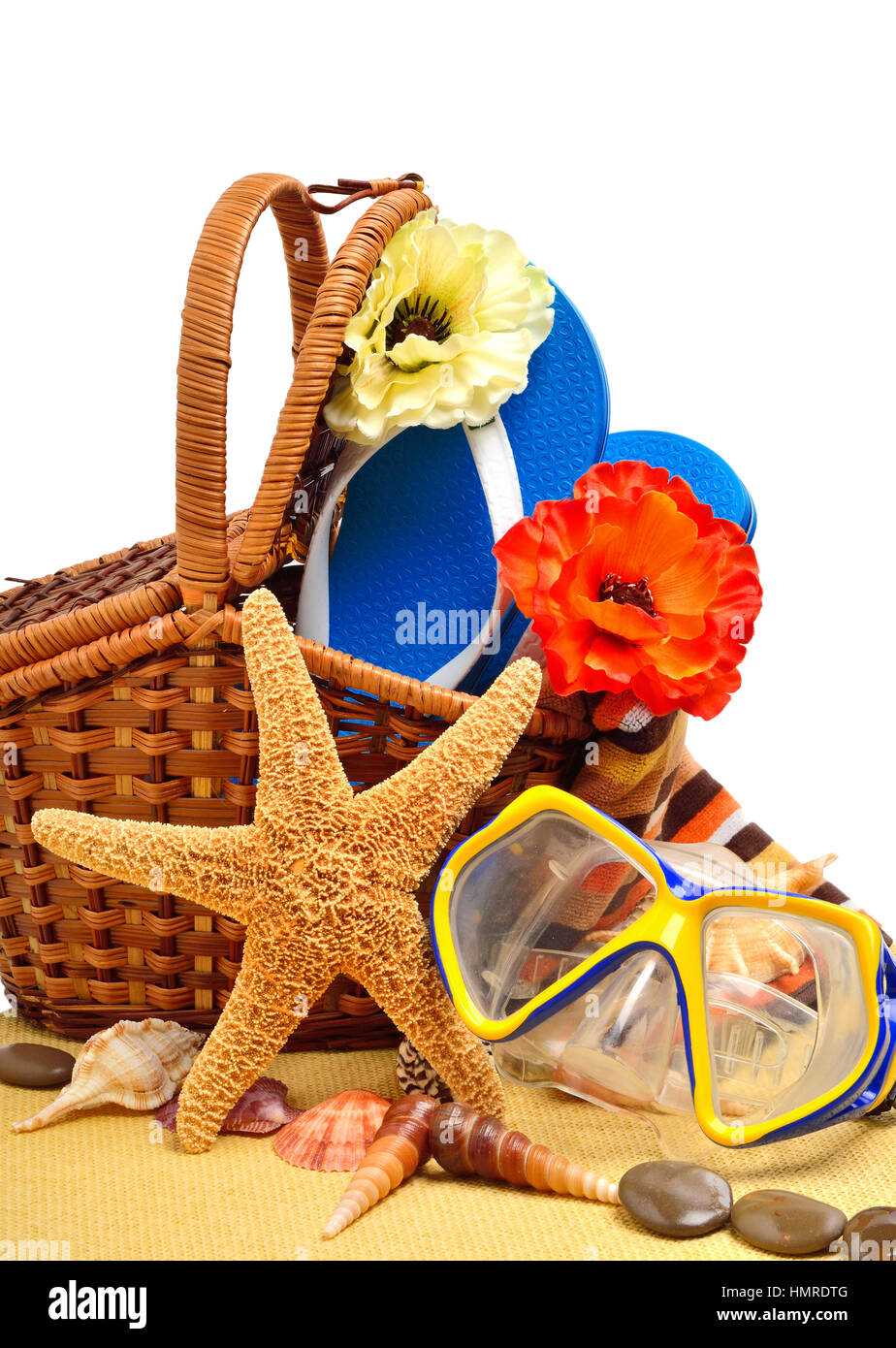 wicker basket flip flops