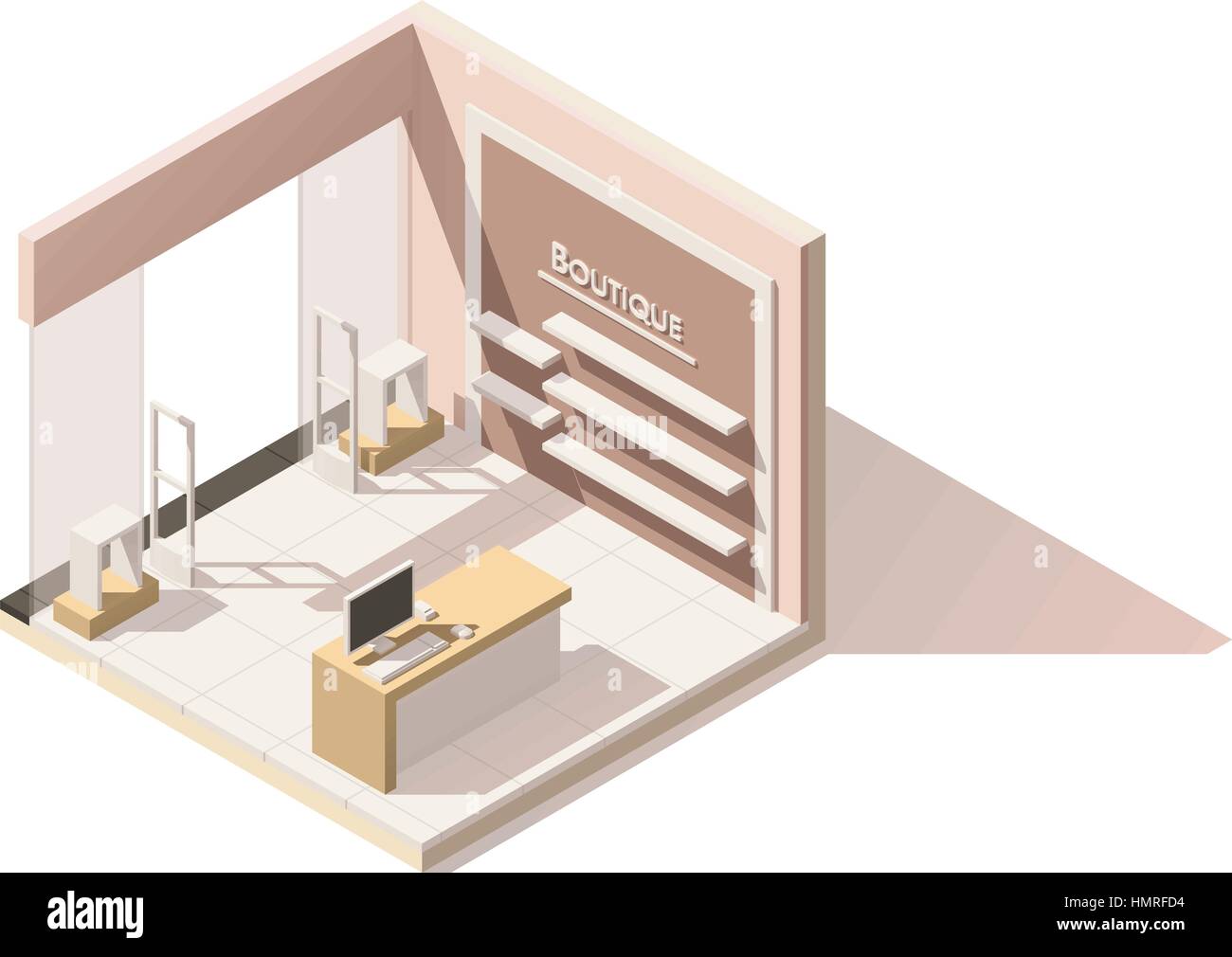 Vector isometric low poly boutique cutaway icon Stock Vector Image ...