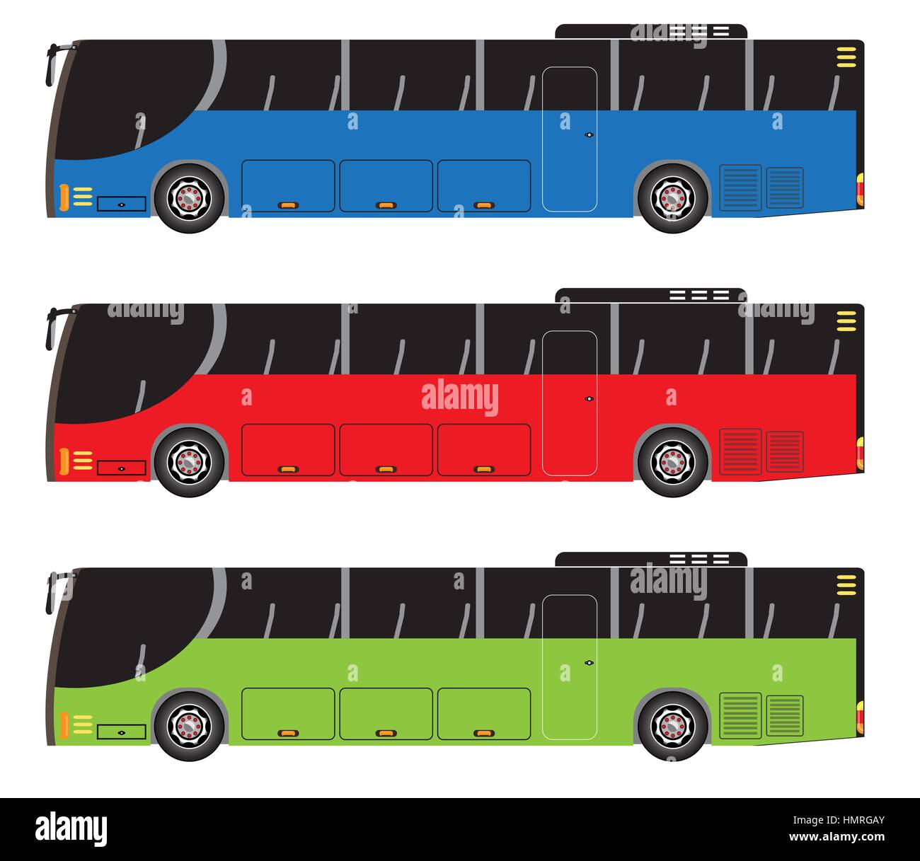 Set of City Bus vector isolated on white background Stock Vector Image ...