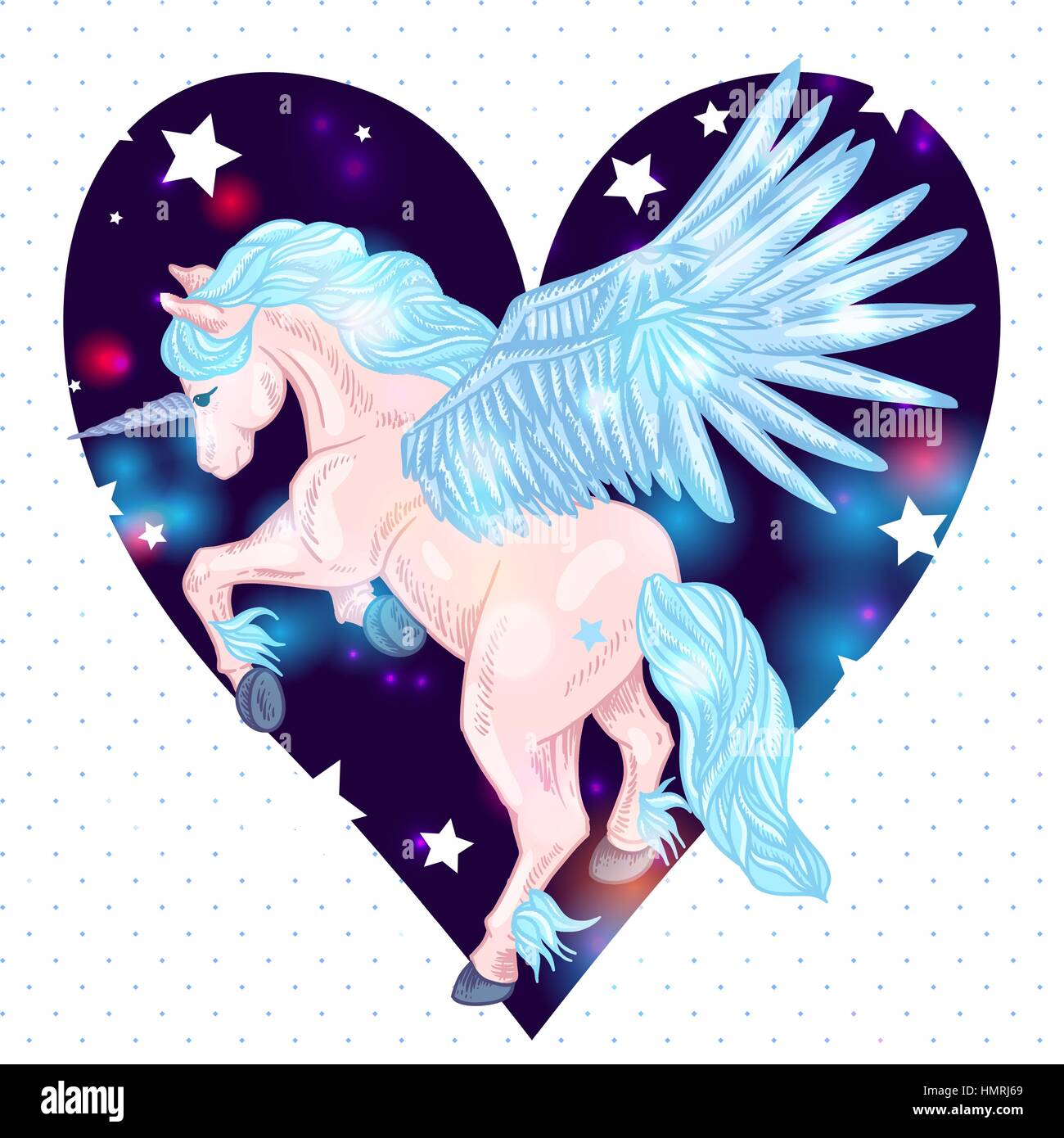 Winged unicorn pegasus cartoon hi-res stock photography and images - Alamy