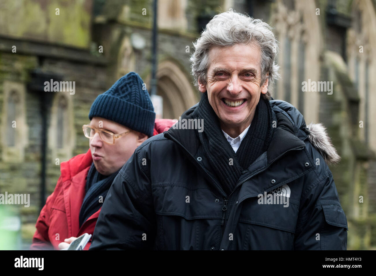 Matt Lucas and Peter Capaldi are spotted on the Doctor Who set in Cardiff Bay after Capaldi