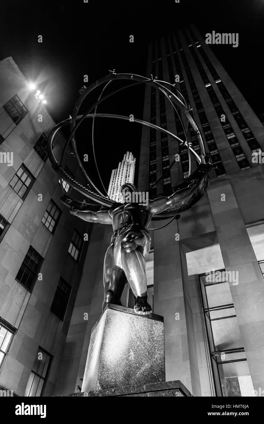 Atlas, Rockefeller Center, New York, New York Stock Photo