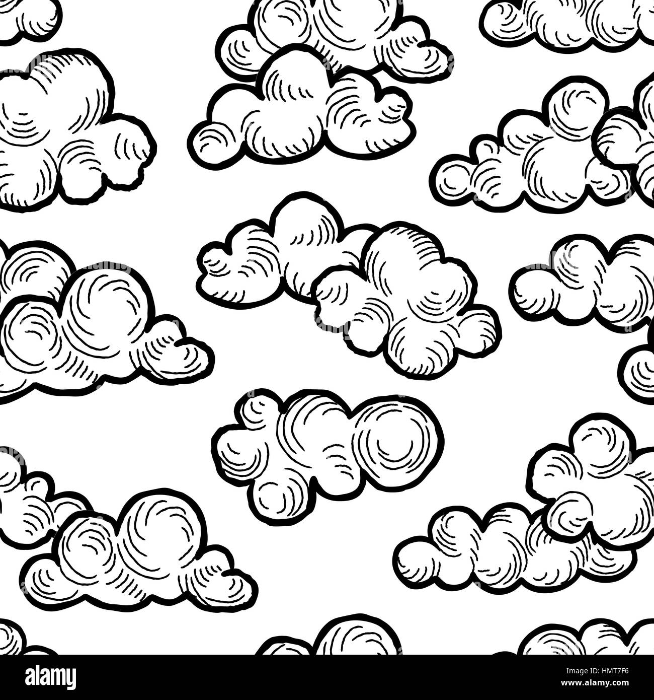 Cloud pattern. Cloudy sky spring weather background Stock Vector