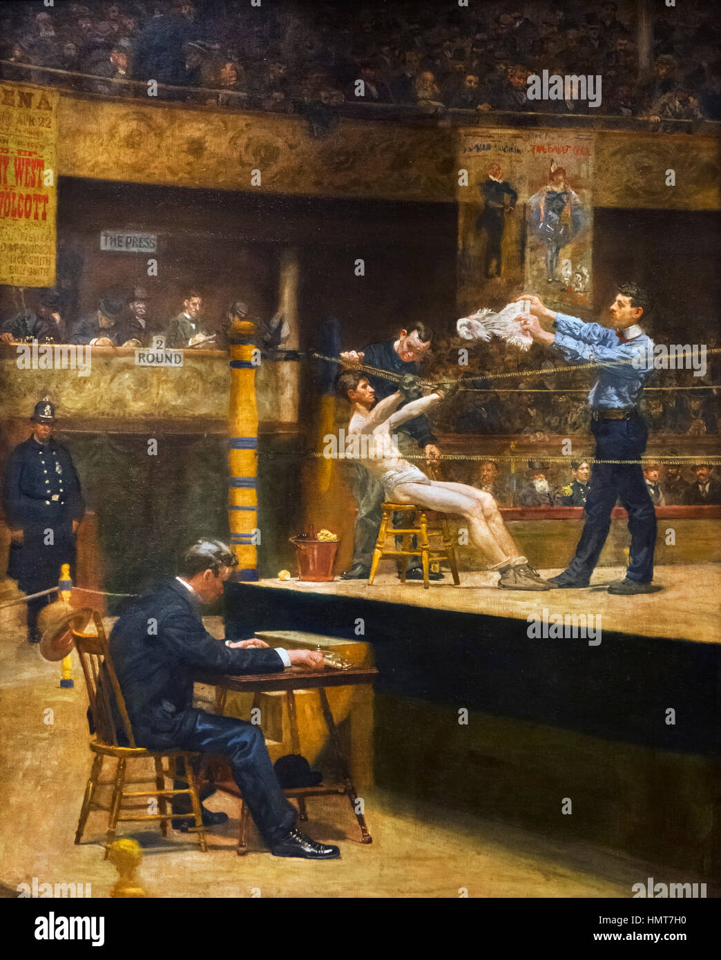 Thomas Eakins (1844-1916) 'Between Rounds', oil on canvas, 1898/9 Stock Photo