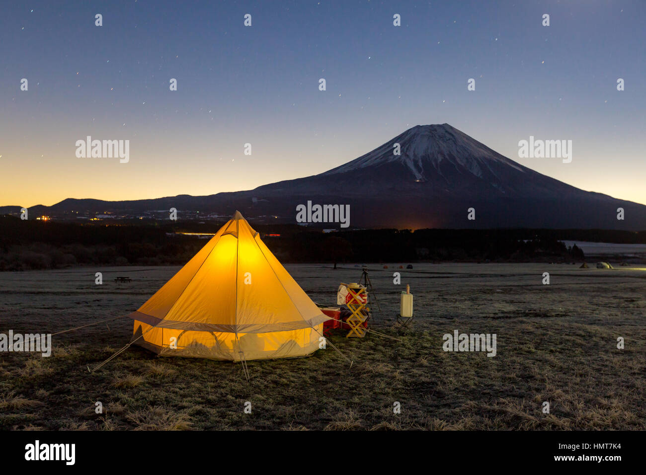 Camping At Mountain Fuji Japan Stock Photo Alamy