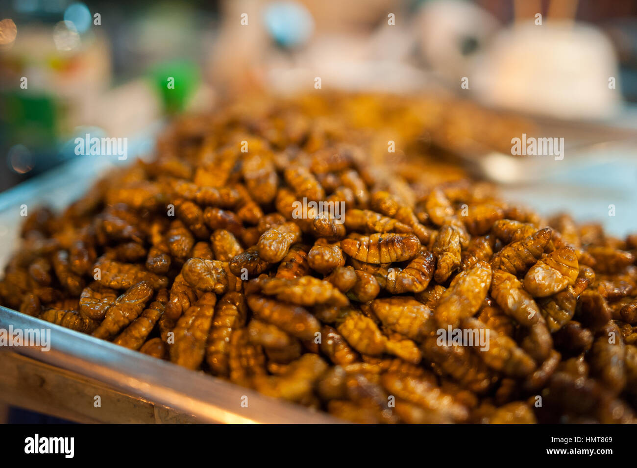 Worms and served as food in Bangkok, Thailand Stock Photo Alamy