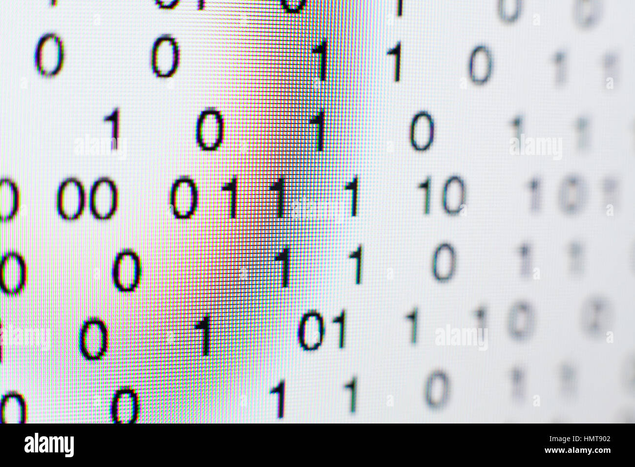 Binary code on a computer screen themes of binary code data pattern ...