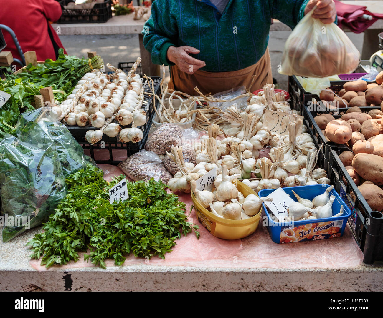 Fruit and Vegetable Market, Pula, Croatia Stock Photo