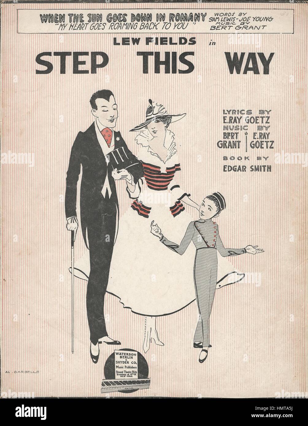 'Step This Way' 1916 Musical Sheet Music Cover Stock Photo