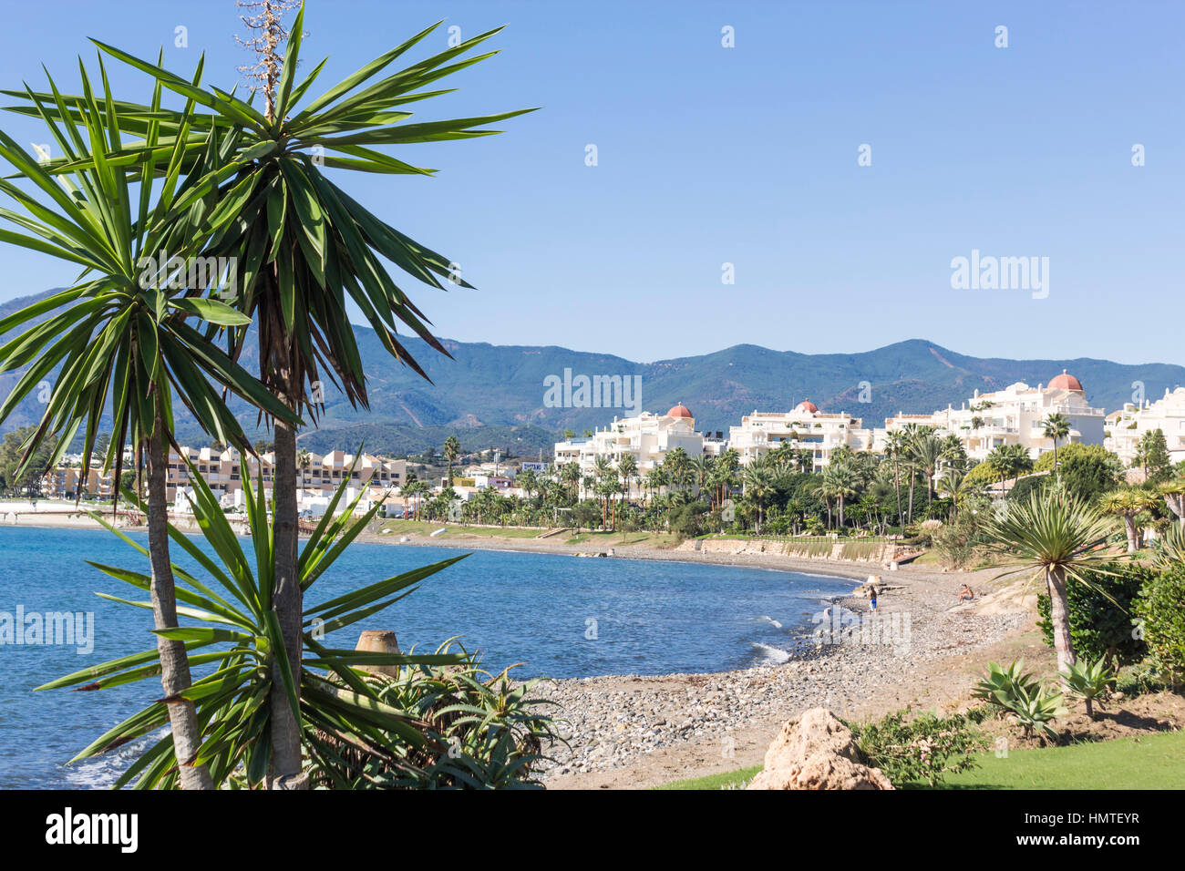 Estepona, Costa del Sol, Malaga, Spain.  Beachfront property. Stock Photo
