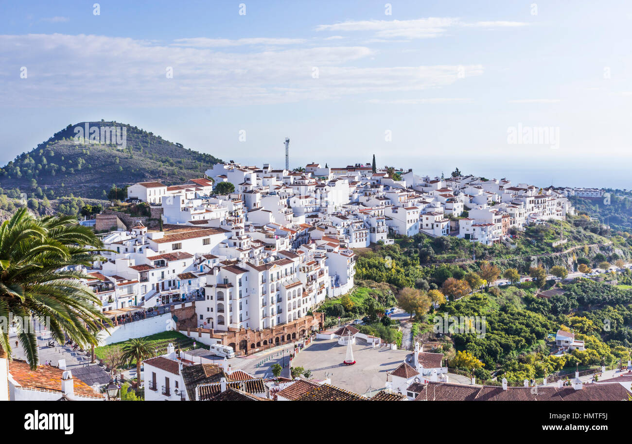 Frigiliana, Malaga Province, Andalusia, southern Spain. Overall view. Stock Photo