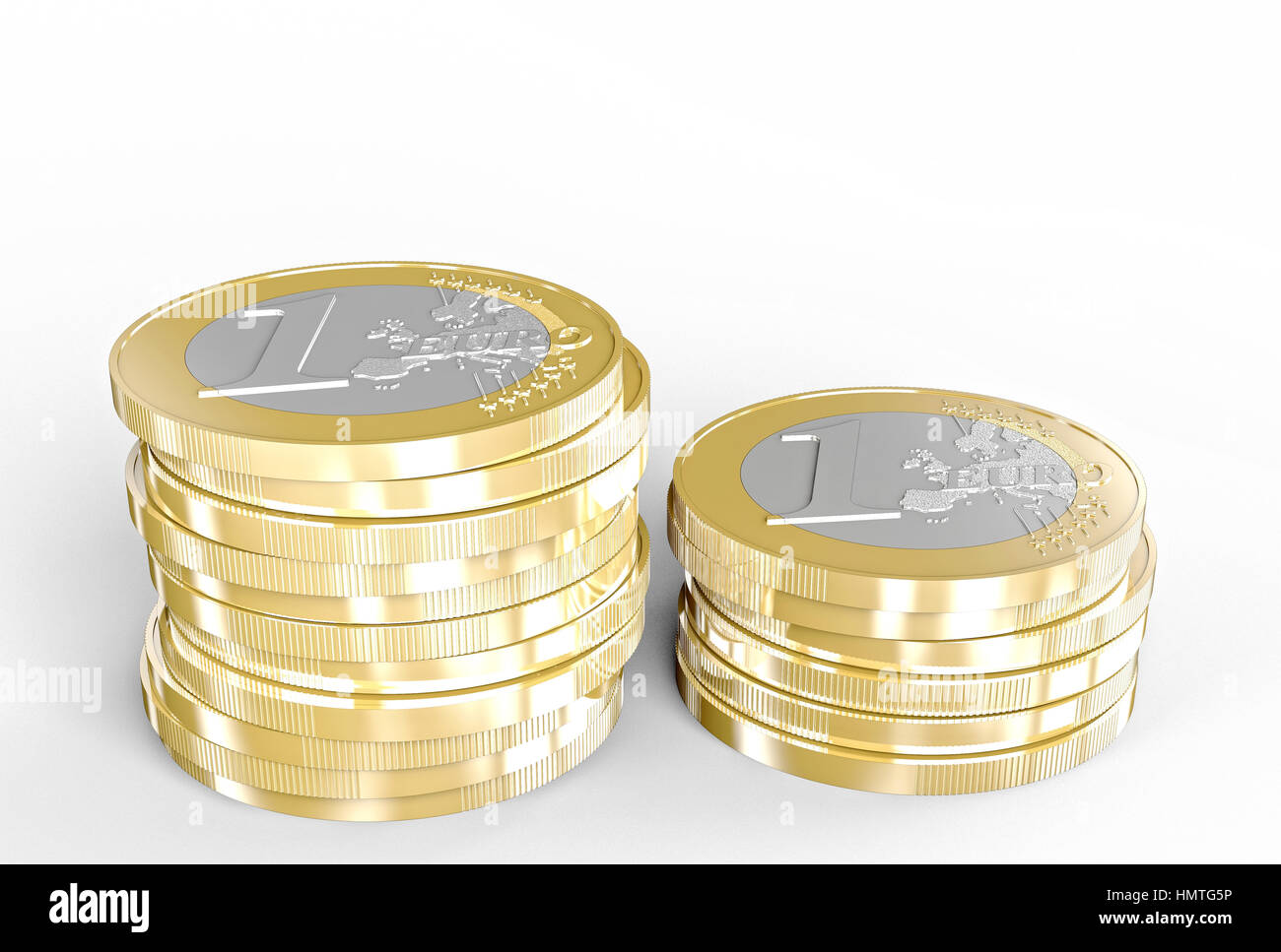 euro coin on white background 3d rendering image Stock Photo - Alamy