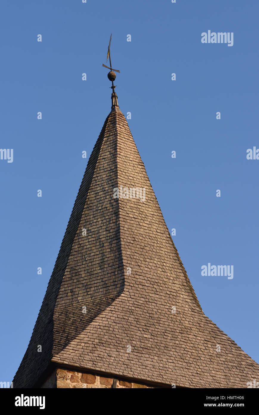 St Bartholomew's parish church, Burwash, has a shingled tower dating